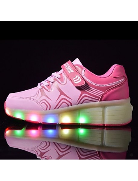 Unisex Kid Boy Girl LED Light Up Single Wheel Sneaker Athletic Shoes Sport Shoes Roller Shoes Dance Boot   