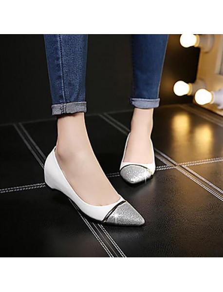 Women's Shoes GlitterLeatherette Flat Heel WedgesPointed Toe Flats Wedding Dress More Colors Available