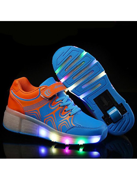 Unisex Kid Boy Girl LED Light Up Single Wheel Sneaker Athletic Shoes Sport Shoes Roller Shoes Dance Boot   